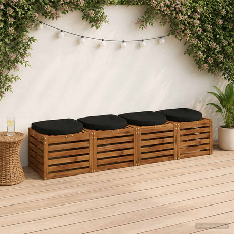 Vidaxl 4-piece zitkussens 4 st 100% polyester zwart 40 x 40 x 5 cm