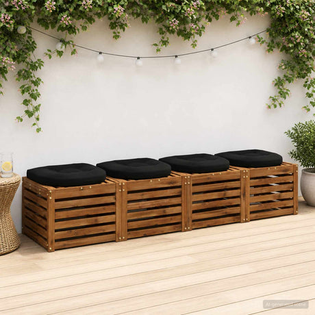 Vidaxl 4-piece zitkussens 4 st 100% polyester zwart 40 x 40 x 5 cm