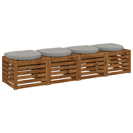 Vidaxl 4-piece zitkussens 4 st 100% polyester grijs 45 x 45 x 5 cm