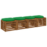 Vidaxl 4-piece zitkussens 4 st 100% polyester groen 45 x 45 x 5 cm