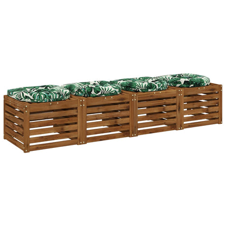 Vidaxl 4-piece zitkussens 4 st 100% polyester bladpatroon