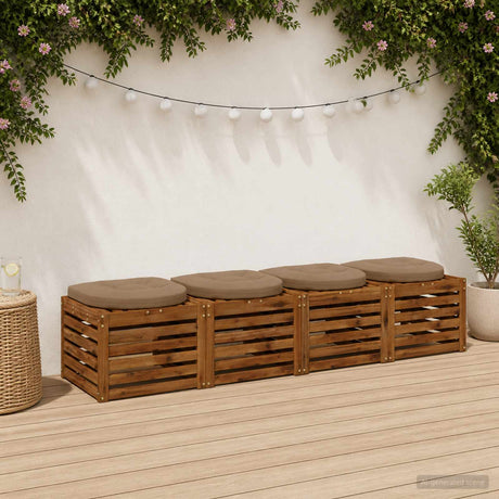 Vidaxl 4-piece zitkussens 4 st 100% polyester taupe 40 x 40 x 5 cm