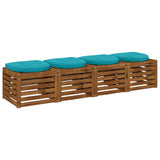 Vidaxl 4-piece zitkussens 4 st 100% polyester turquoise 45 x 45 x 5 cm