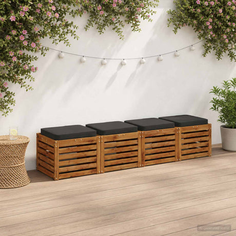 Vidaxl 4-piece zitkussens vught 4 st 100% polyester antraciet