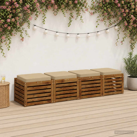 Vidaxl 4-piece zitkussens vught 4 pcs 100% polyester beige