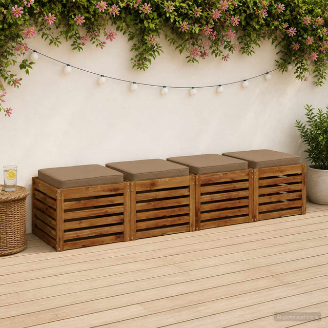 Vidaxl 4-piece zitkussens vught 4 pcs 100% polyester taupe