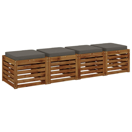 Vidaxl 4-piece zitkussens vught 4 pcs 100% polyester grijs