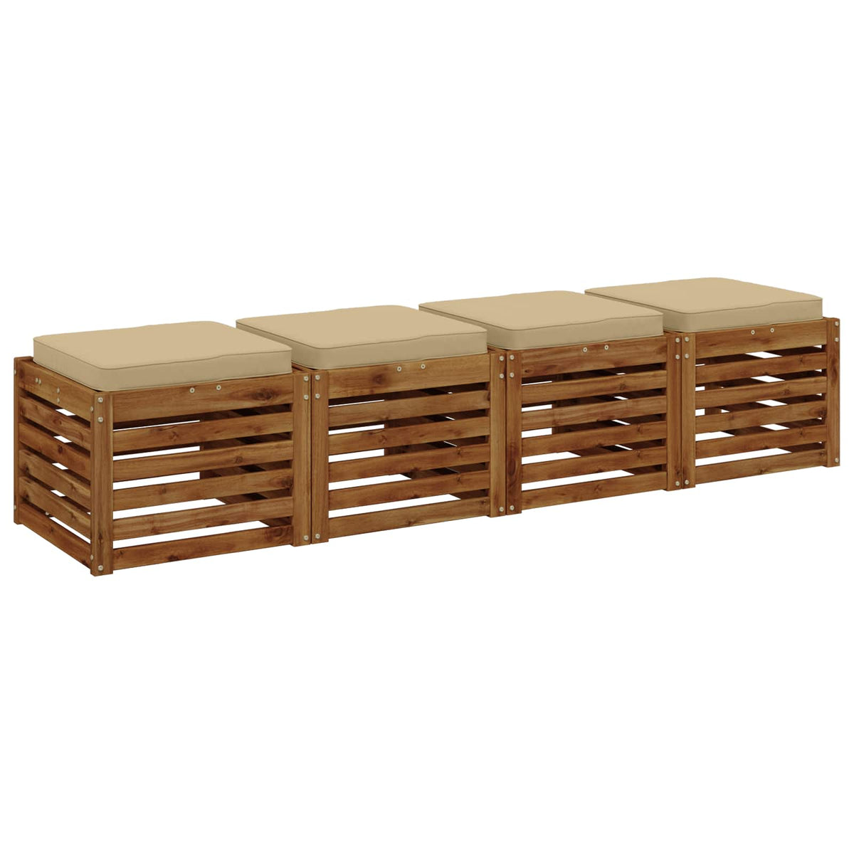 Vidaxl 4-piece zitkussens vught 4 pcs 100% polyester beige