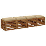 Vidaxl 4-piece zitkussens vught 4 pcs 100% polyester beige