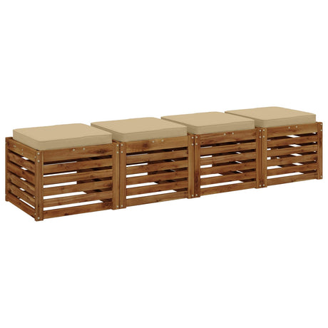 Vidaxl 4-piece zitkussens vught 4 pcs 100% polyester beige