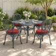 Vidaxl 4-piece zitkussens soest 4 st 100% polyester wijnrood