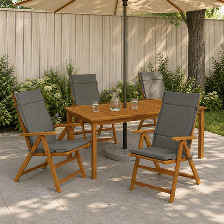 Vidaxl 4-delige hoogrug kussen gemert 4 pcs 100% polyester grijs