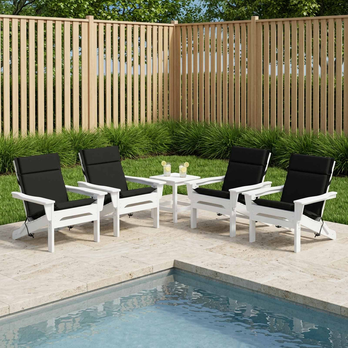 Vidaxl 6-delige hoogrug kussen gemert 6 pcs 100% polyester zwart