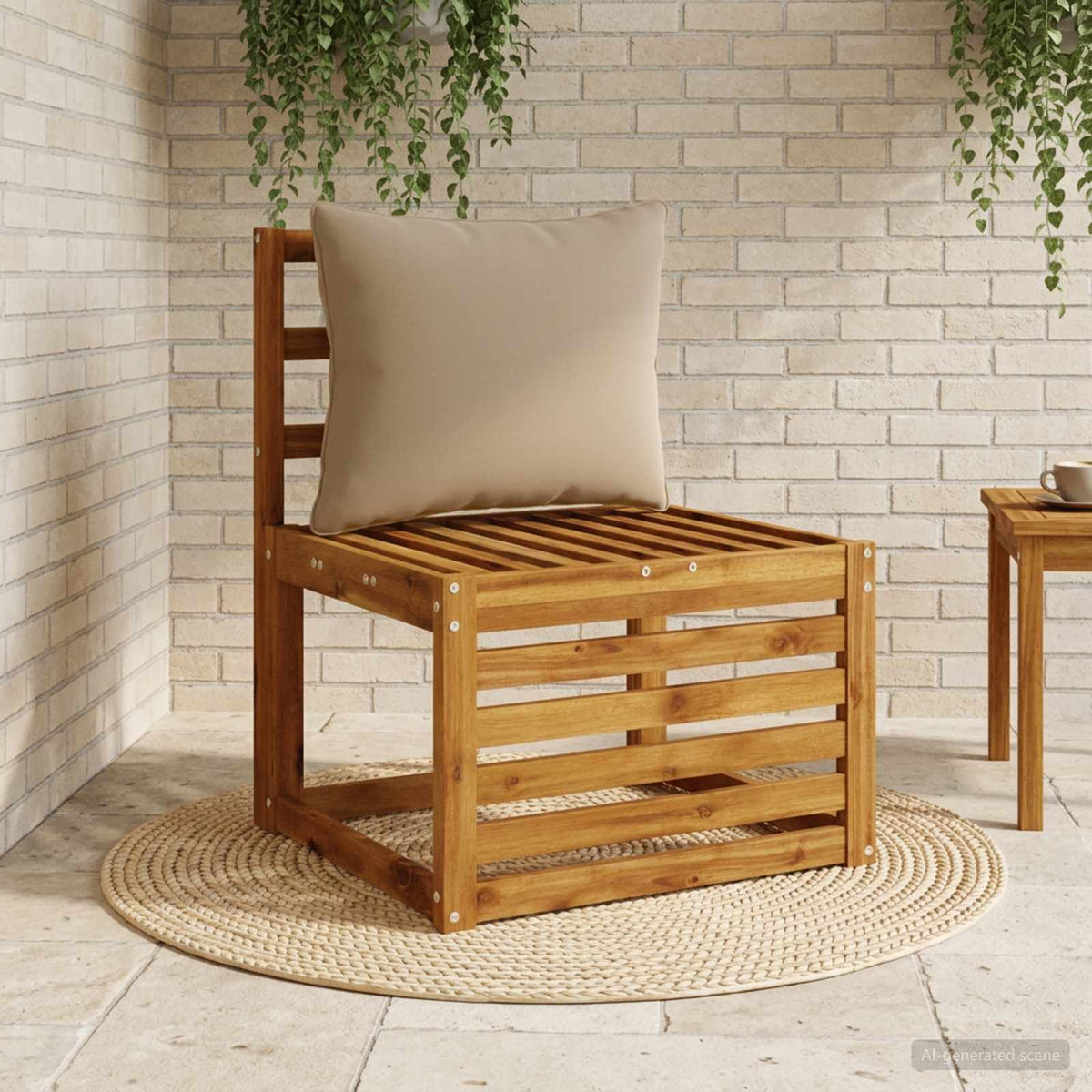 Vidaxl 1-delig rugkussen putten 100% polyester taupe 50 x 40 x 15 cm