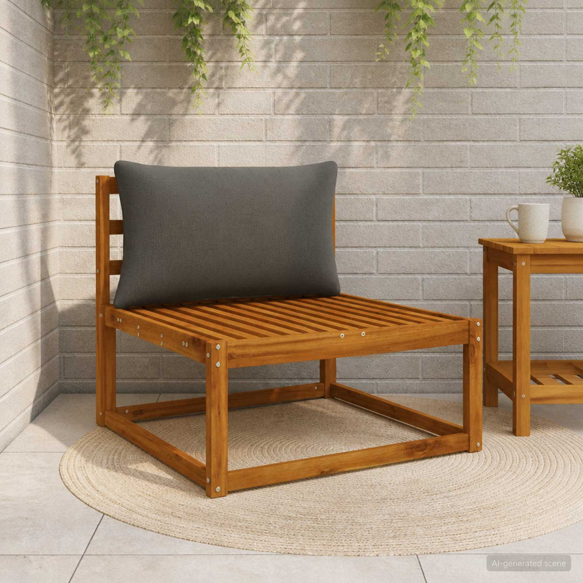 Vidaxl rugkussen putten 100% polyester antraciet 70 x 40 x 15 cm
