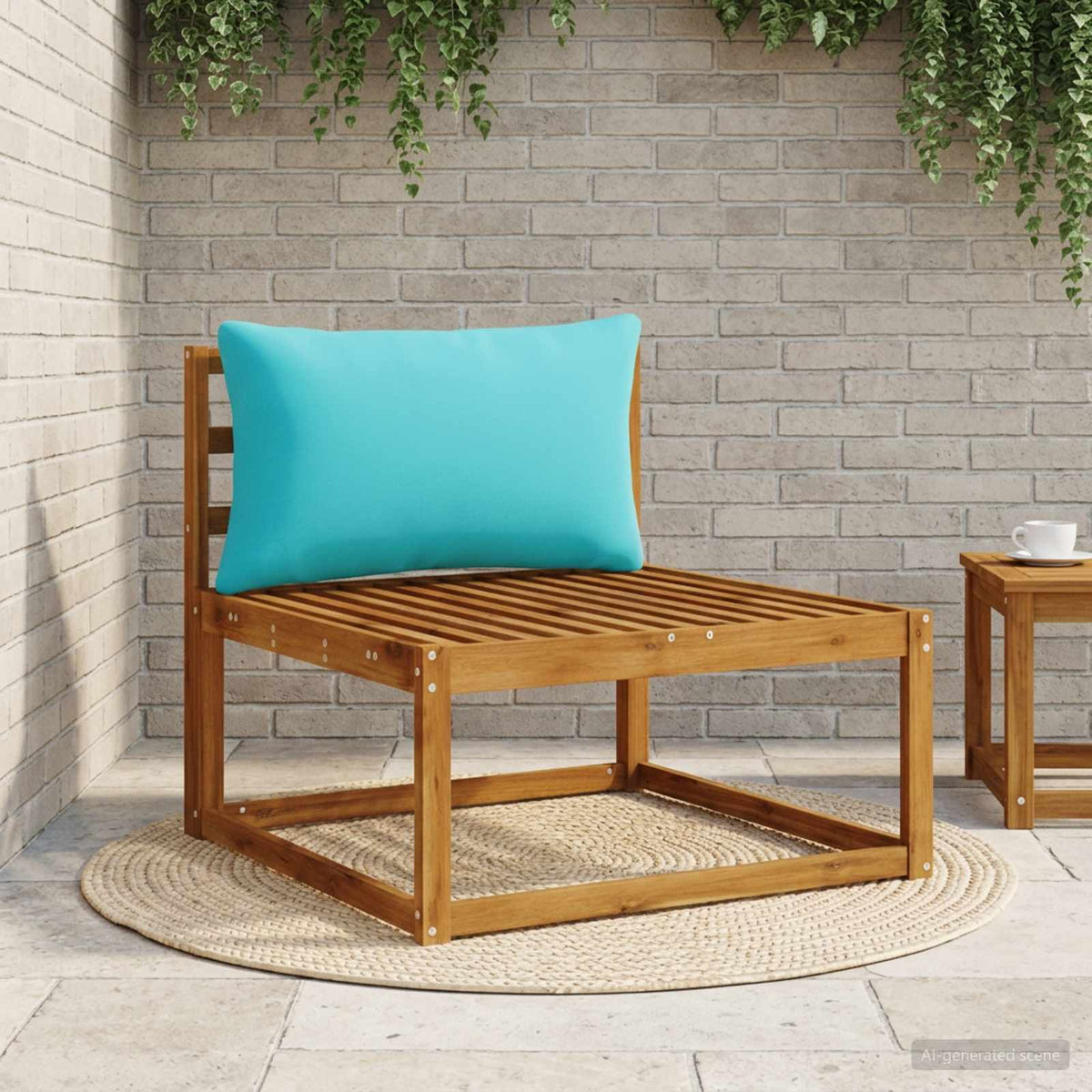 Vidaxl rugkussen putten 100% polyester turquoise 70 x 40 x 15 cm