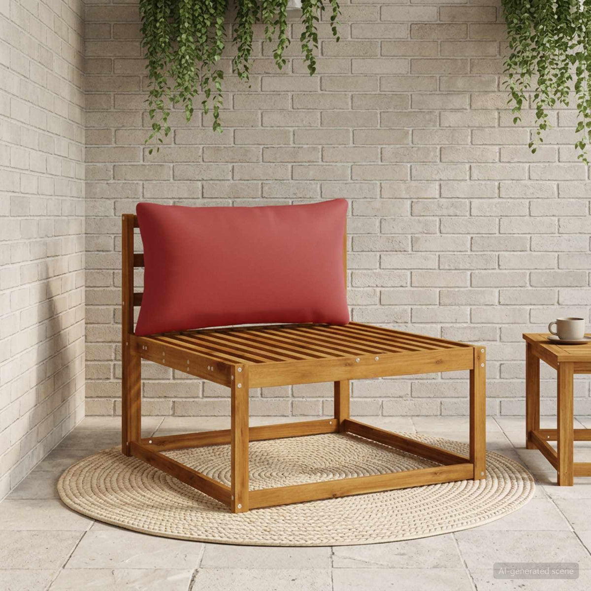 Vidaxl rugkussen putten 100% polyester wijnrood 70 x 40 x 15 cm