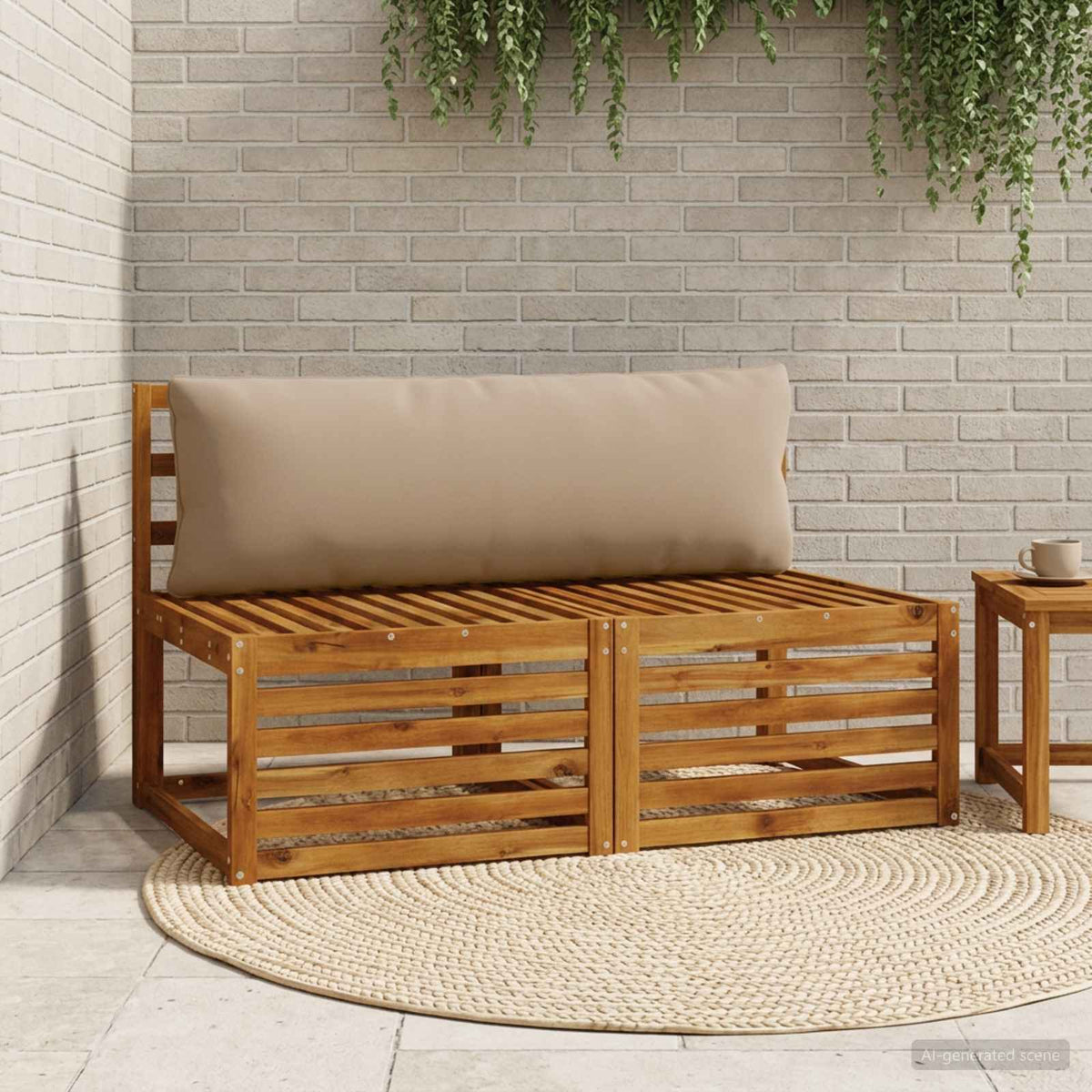 Vidaxl 1-delig rugkussen putten 100% polyester taupe 120 x 40 x 15 cm