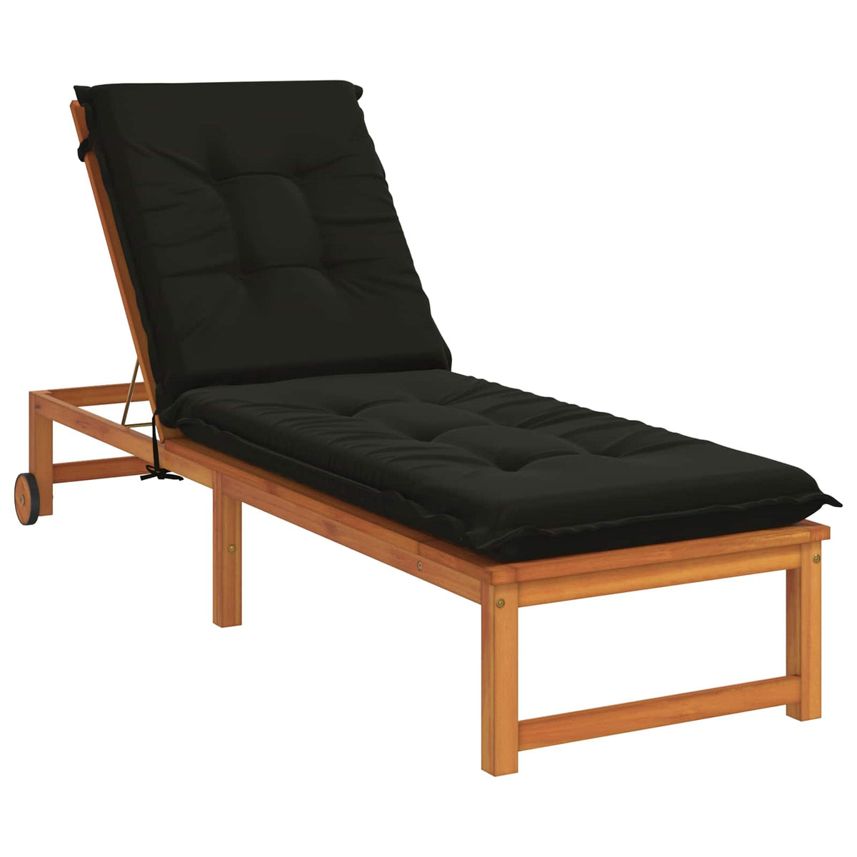 Vidaxl ligstoel kussen gemert 100% polyester zwart 190 x 50 x 9 cm