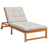 Vidaxl ligstoel kussen gemert 100% polyester wit 190 x 70 x 9 cm
