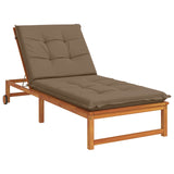 Vidaxl ligstoel kussen gemert 100% polyester taupe 190 x 90 x 9 cm