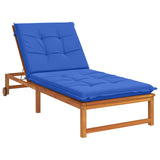 Vidaxl ligstoel kussen gemert 100% polyester koninklijk blauw