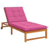 Vidaxl ligstoel kussen gemert 100% polyester roze 190 x 90 x 9 cm