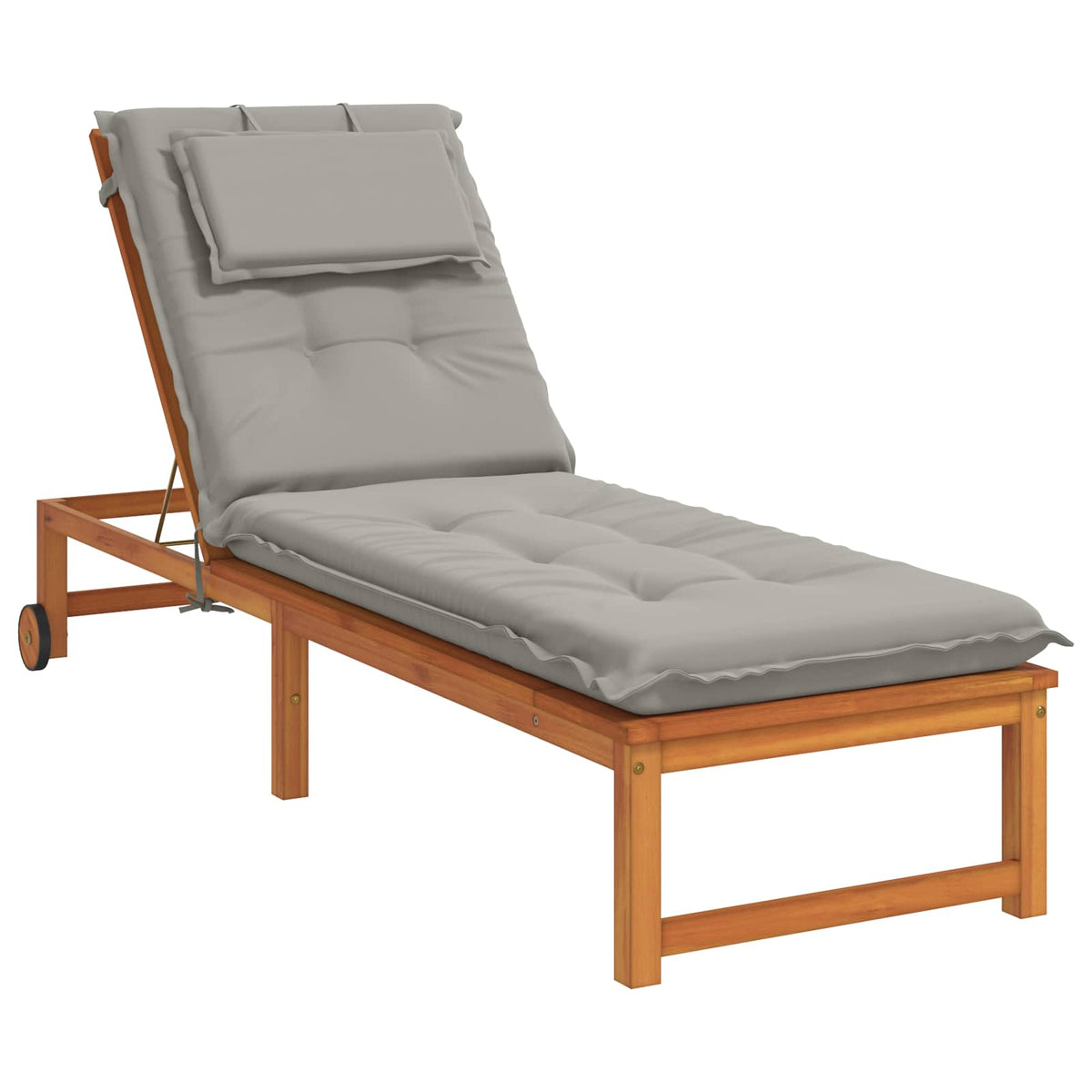 Vidaxl ligstoel kussen gemert 100% polyester grijs 190 x 50 x 9 cm