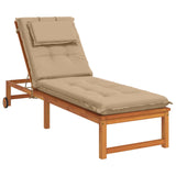 Vidaxl ligstoel kussen gemert 100% polyester zand 190 x 60 x 9 cm