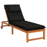 Vidaxl ligstoel kussen gemert 100% polyester zwart 190 x 60 x 9 cm