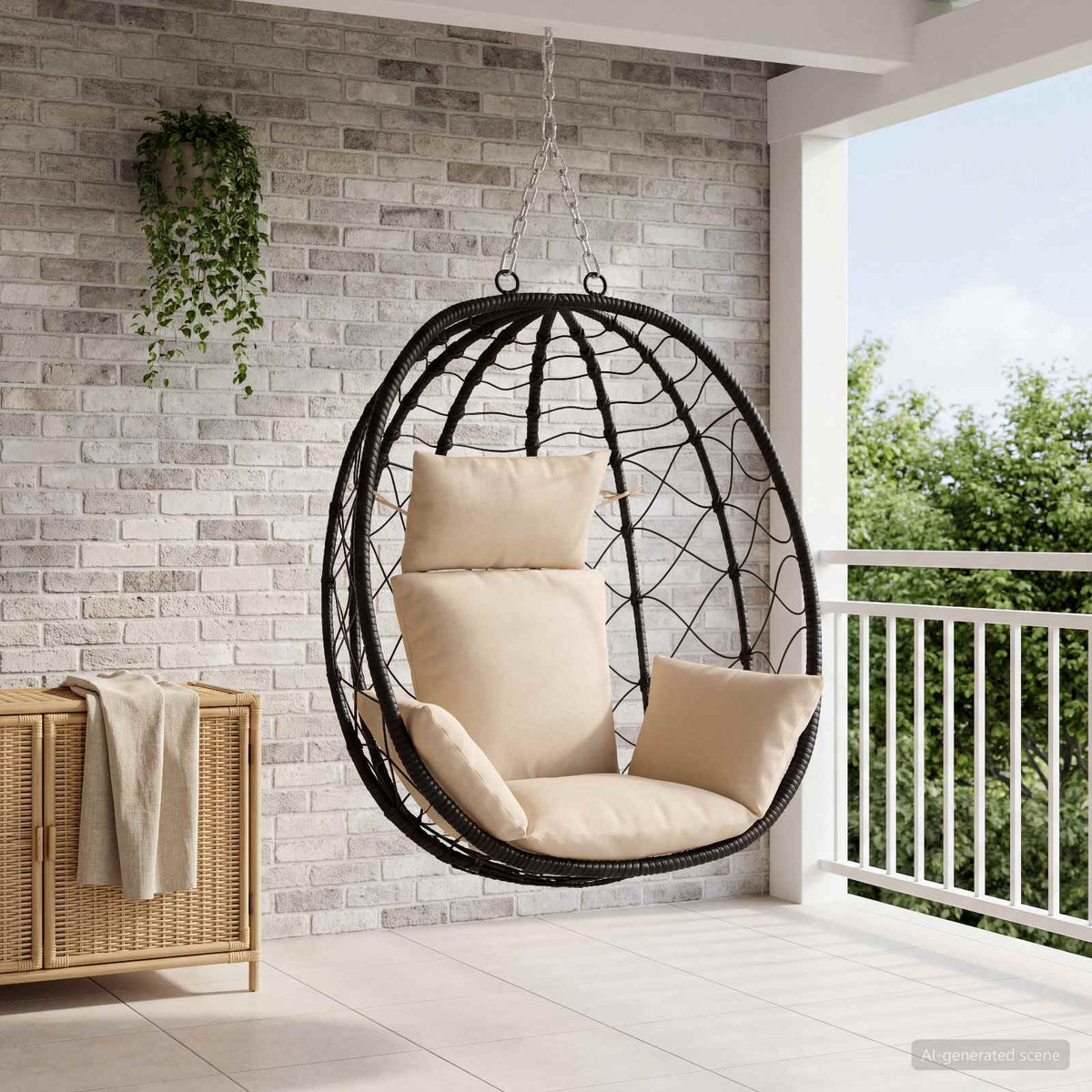 Vidaxl adirondack kussen putten 100% polyester crèmekleurig
