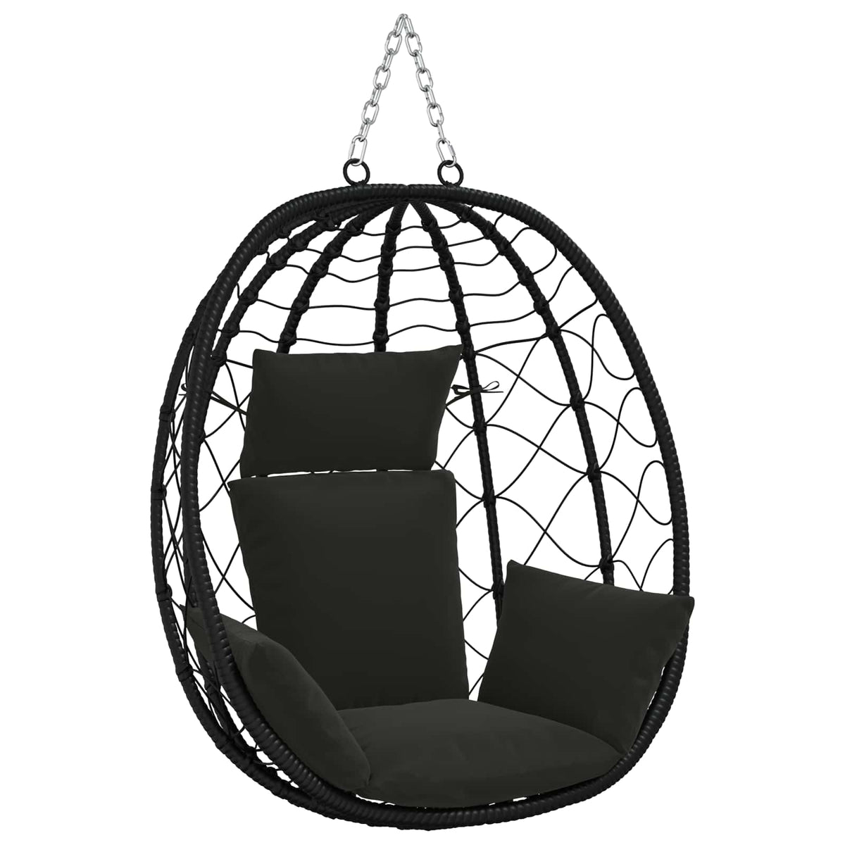 Vidaxl adirondack kussen putten 100% polyester zwart 60 x 145 x 10 cm