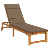 Vidaxl ligstoel kussen gemert 100% polyester taupe 200 x 50 x 3 cm