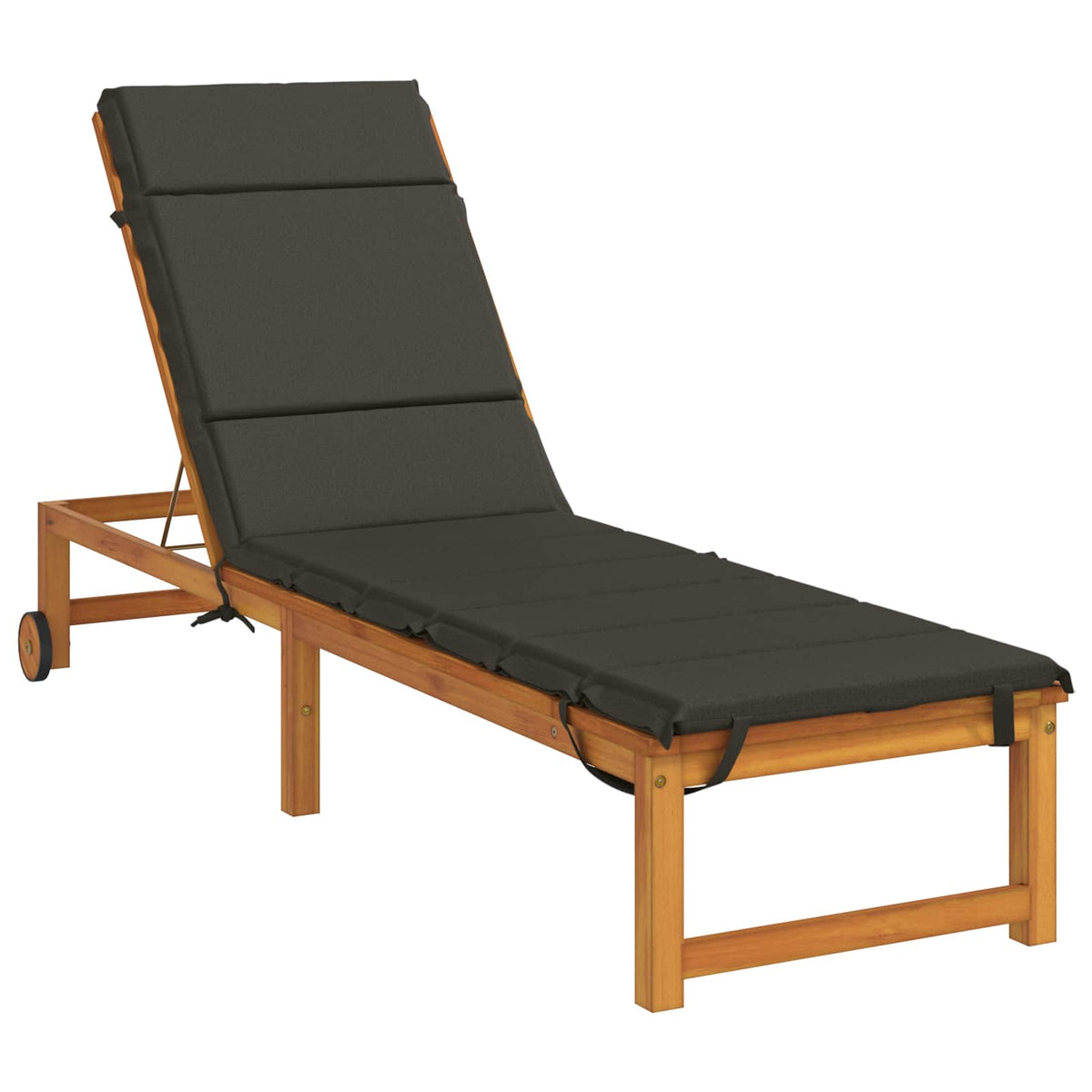 Vidaxl ligstoel kussen gemert 100% polyester antraciet 200 x 50 x 3 cm