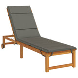 Vidaxl ligstoel kussen gemert 100% polyester grijs 200 x 50 x 3 cm
