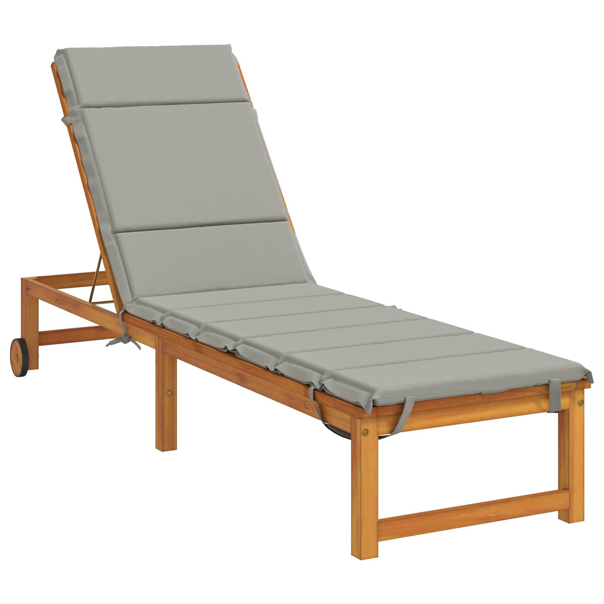 Vidaxl ligstoel kussen gemert 100% polyester grijs 200 x 50 x 3 cm