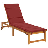 Vidaxl ligstoel kussen gemert 100% polyester wijnrood 200 x 50 x 3 cm