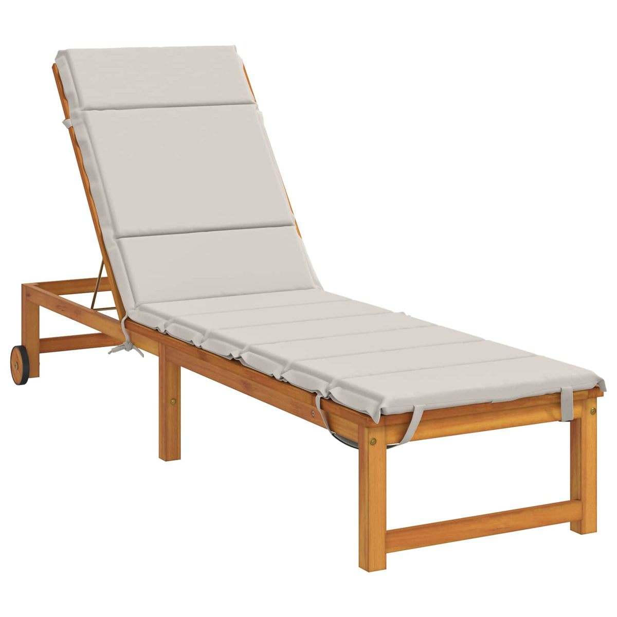 Vidaxl ligstoel kussen gemert 100% polyester wit 200 x 55 x 3 cm