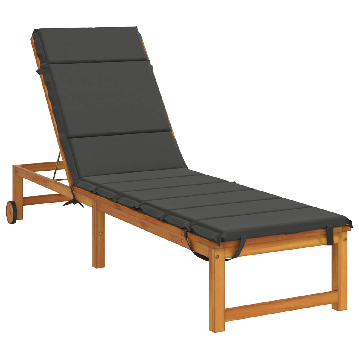 Vidaxl ligstoel kussen gemert 100% polyester antraciet 200 x 55 x 3 cm