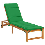 Vidaxl ligstoel kussen gemert 100% polyester groen 200 x 55 x 3 cm