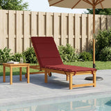 Vidaxl ligstoel kussen gemert 100% polyester wijnrood 200 x 60 x 3 cm