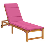 Vidaxl ligstoel kussen gemert 100% polyester roze 200 x 60 x 3 cm