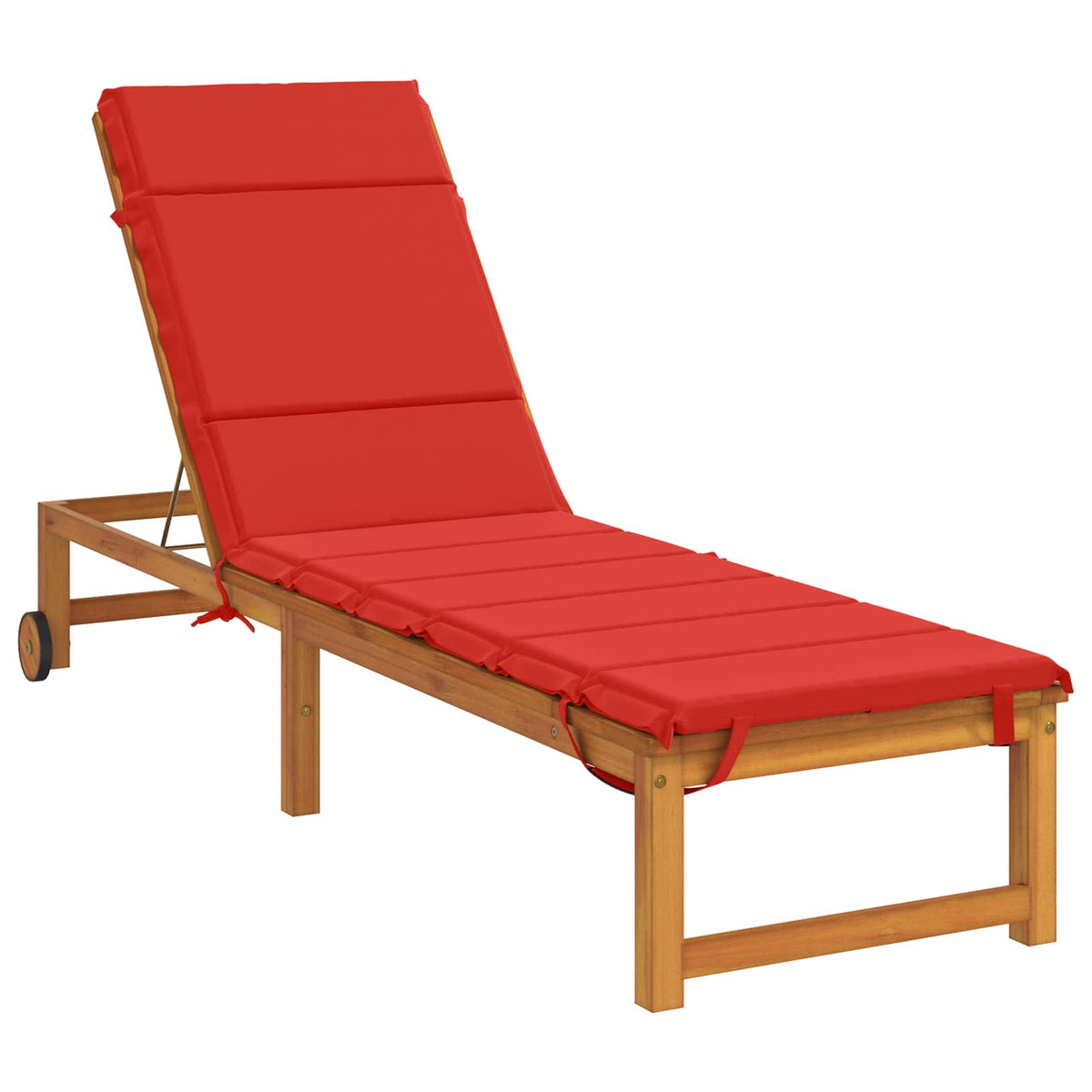 Vidaxl ligstoel kussen gemert 100% polyester rood 200 x 60 x 3 cm