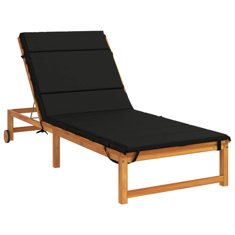 Vidaxl ligstoel kussen gemert 100% polyester zwart 200 x 70 x 3 cm