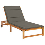 Vidaxl ligstoel kussen gemert 100% polyester grijs 200 x 70 x 3 cm