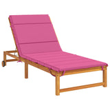 Vidaxl ligstoel kussen gemert 100% polyester roze 200 x 70 x 3 cm