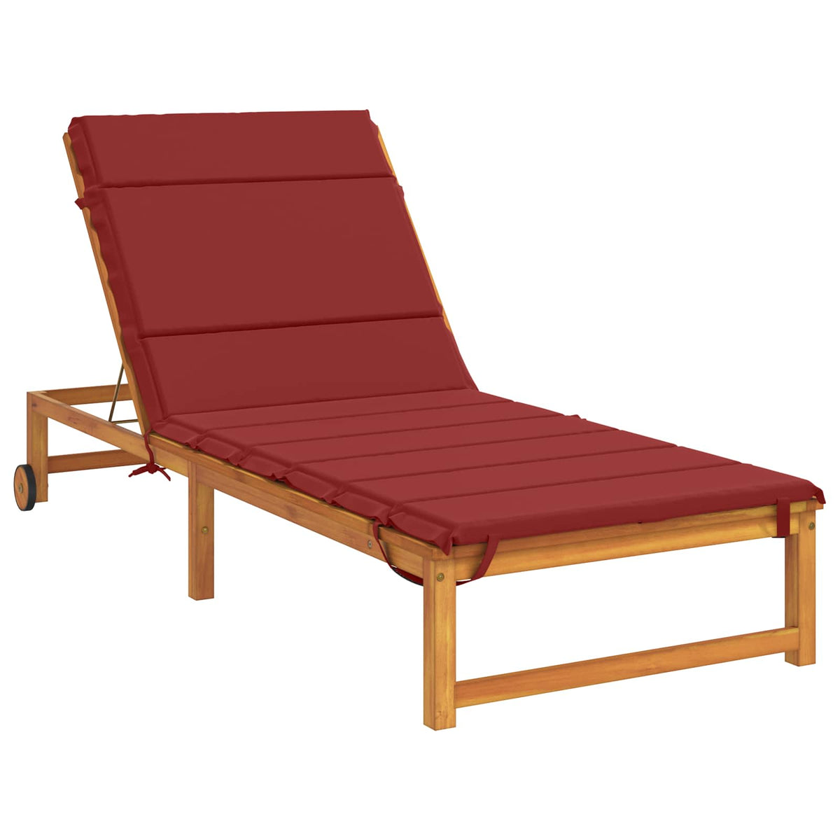 Vidaxl ligstoel kussen gemert 100% polyester wijnrood 200 x 70 x 3 cm