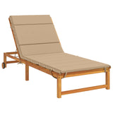 Vidaxl ligstoel kussen gemert 100% polyester zand 200 x 80 x 3 cm
