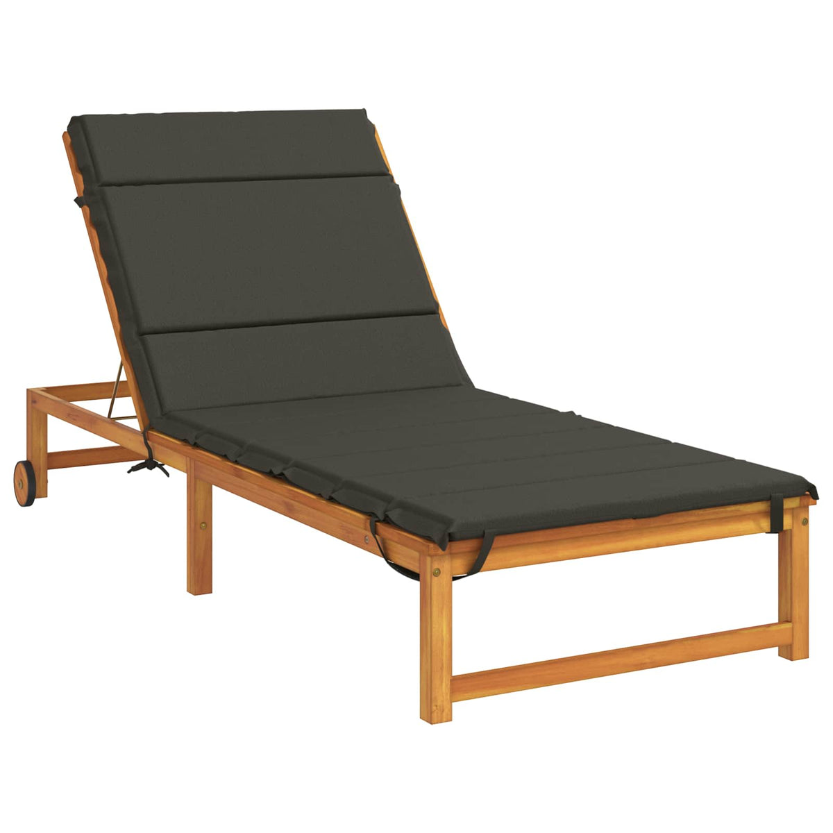 Vidaxl ligstoel kussen gemert 100% polyester antraciet 200 x 80 x 3 cm