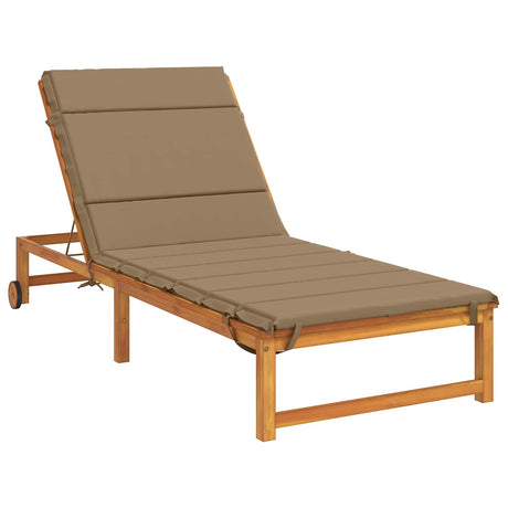 Vidaxl ligstoel kussen gemert 100% polyester taupe 200 x 90 x 3 cm